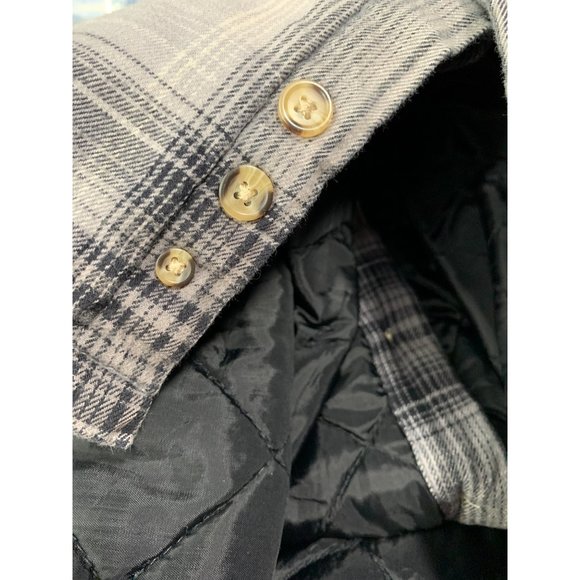 National Outfitters Mens XXL Shirt/Jacket Gray Plaid Cotton Button Down Pocket - Picture 6 of 7